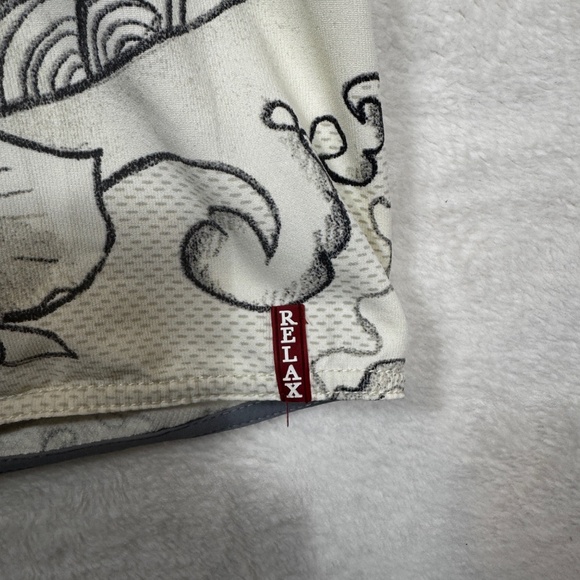 Tommy Bahama Boardshorts Mens Size 38 Cream Relax Waves All Over Print - Picture 2 of 8